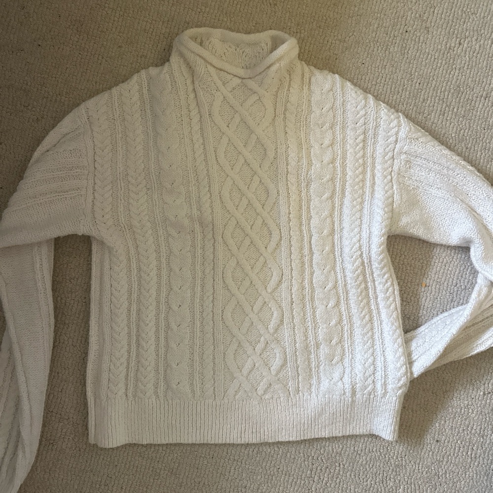 J. Crew Women’s white Cable Knit Sweater